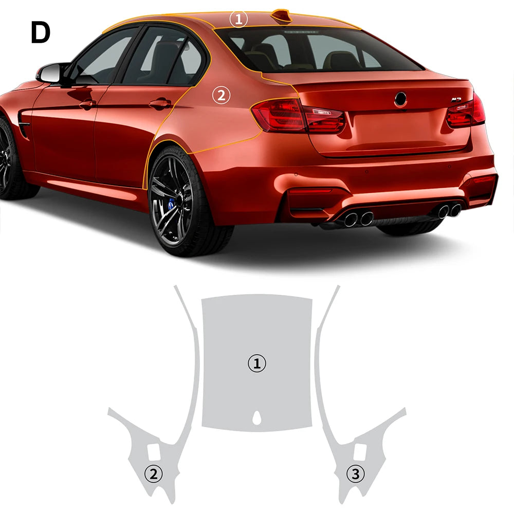 Pre-Cut Paint Protection Film for BMW M3 Sedan CS F80 2014-2019