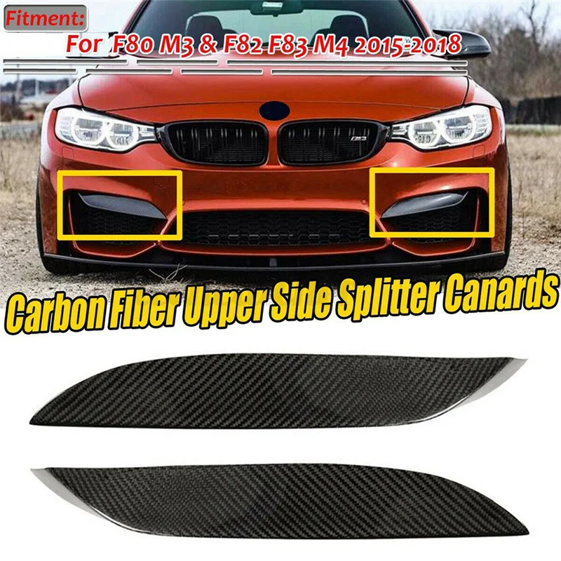 Carbon Fiber Front Bumper Side Splitter Canards for BMW f80 f82 f83