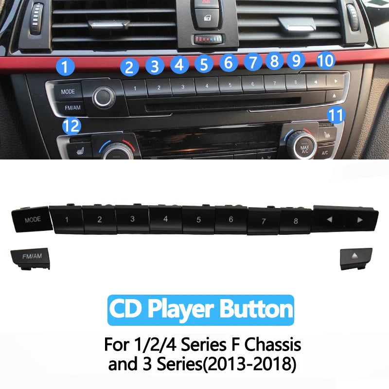 Dashboard Air Condition AC Button Key Cap Repair Kit for BMW