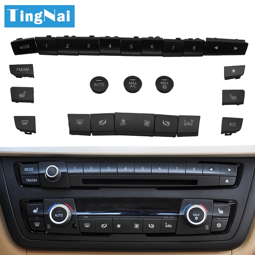 Dashboard Air Condition AC Button Key Cap Repair Kit for BMW