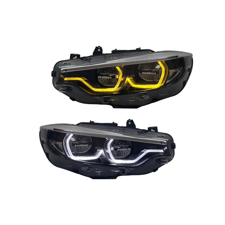 Yellow/White DRL Ikon-Style LED Headlight for BMW F32 F33 F36 F80 F82 F83 (LCI Upgrade)